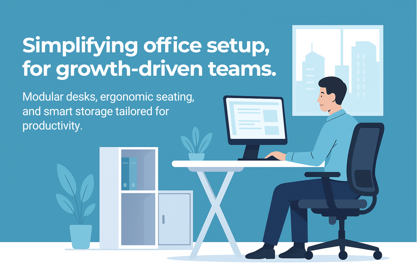Modern office setup using Aetrio furniture